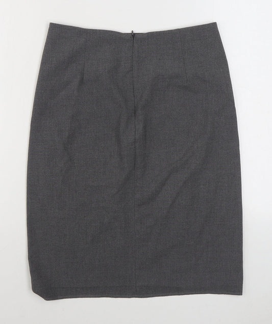 Bershka Womens Grey  Polyester Straight & Pencil Skirt Size M   Zip