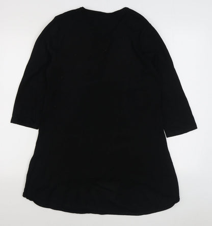 Michele Hope Womens Black  Viscose Jumper Dress  Size 10  V-Neck Pullover
