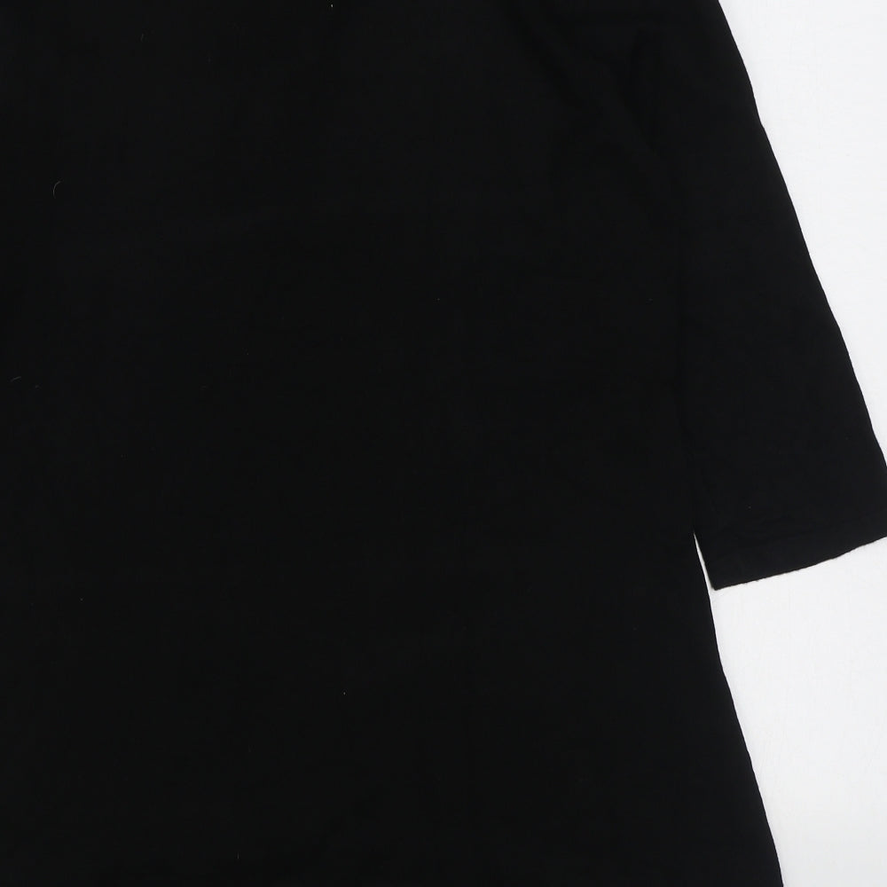 Michele Hope Womens Black  Viscose Jumper Dress  Size 10  V-Neck Pullover