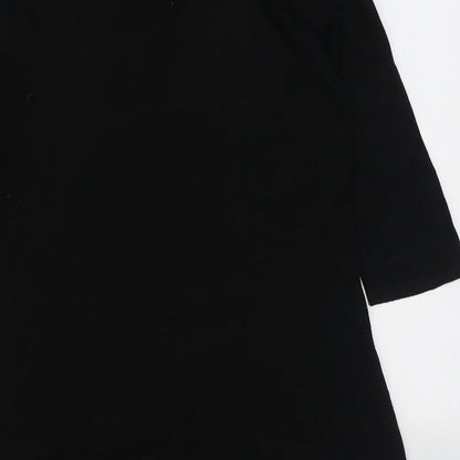 Michele Hope Womens Black  Viscose Jumper Dress  Size 10  V-Neck Pullover