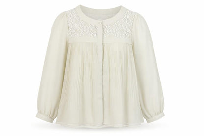 Soma Womens Beige  Polyester Basic Blouse Size S Round Neck