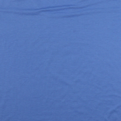 Sheilay Womens Blue  Polyester Basic T-Shirt Size S V-Neck