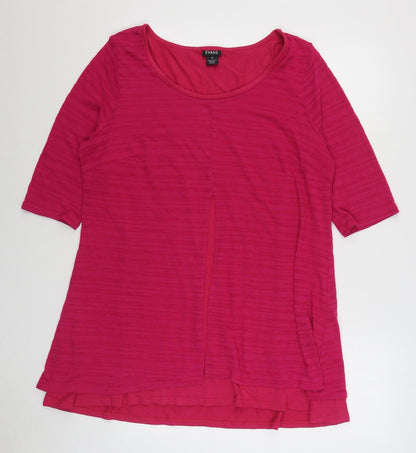 Evans Womens Pink  Polyester Jumper Dress  Size 16  Scoop Neck Pullover