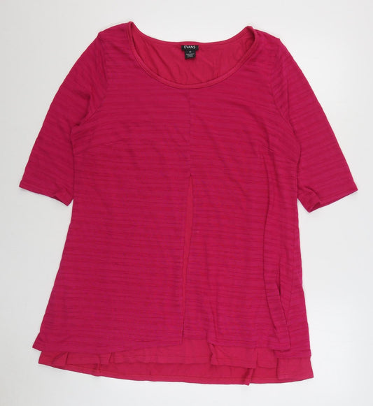 Evans Womens Pink  Polyester Jumper Dress  Size 16  Scoop Neck Pullover