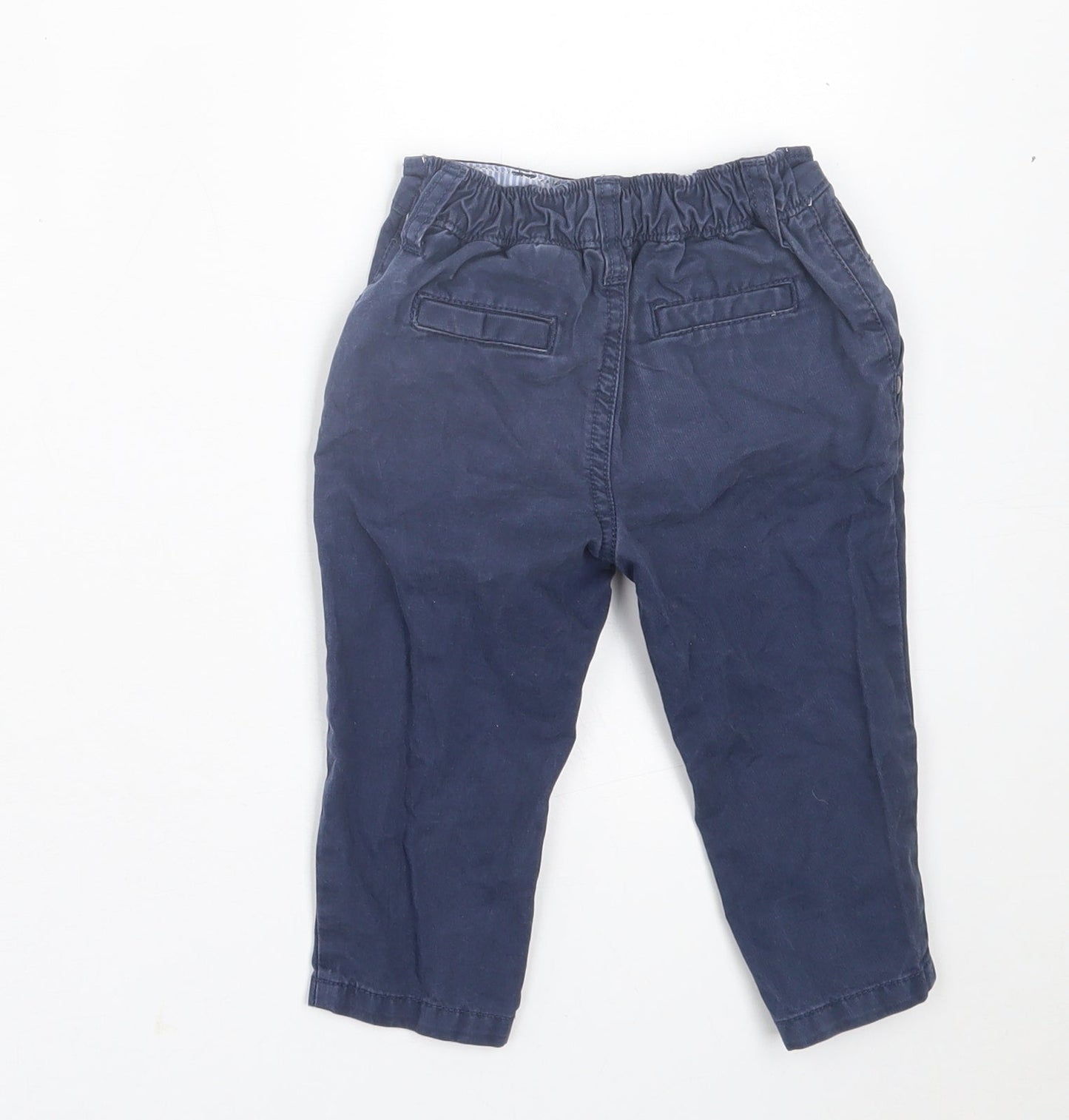 wollesbabes Boys Blue  Cotton Capri Trousers Size 12-18 Months  Button