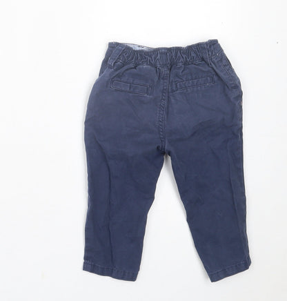 wollesbabes Boys Blue  Cotton Capri Trousers Size 12-18 Months  Button