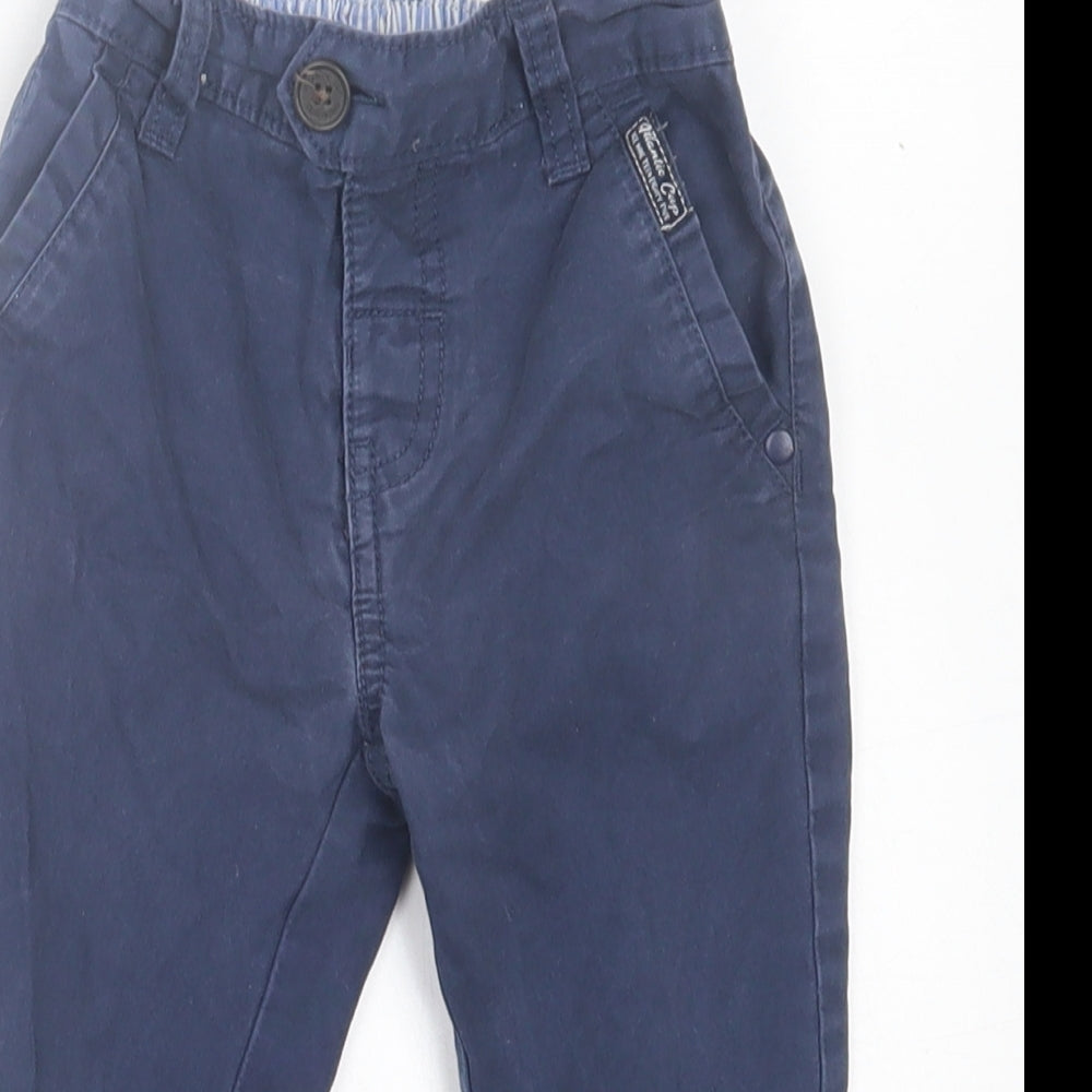 wollesbabes Boys Blue  Cotton Capri Trousers Size 12-18 Months  Button