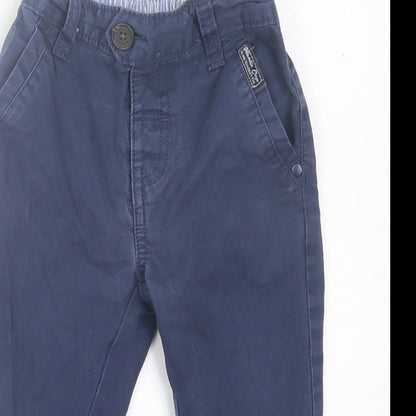 wollesbabes Boys Blue  Cotton Capri Trousers Size 12-18 Months  Button