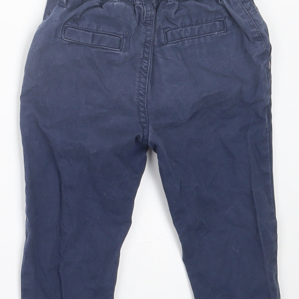 wollesbabes Boys Blue  Cotton Capri Trousers Size 12-18 Months  Button