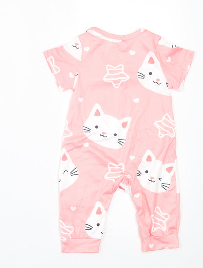 SheIn Girls Pink Geometric Polyester Cami One Piece Size 3-6 Months  Button
