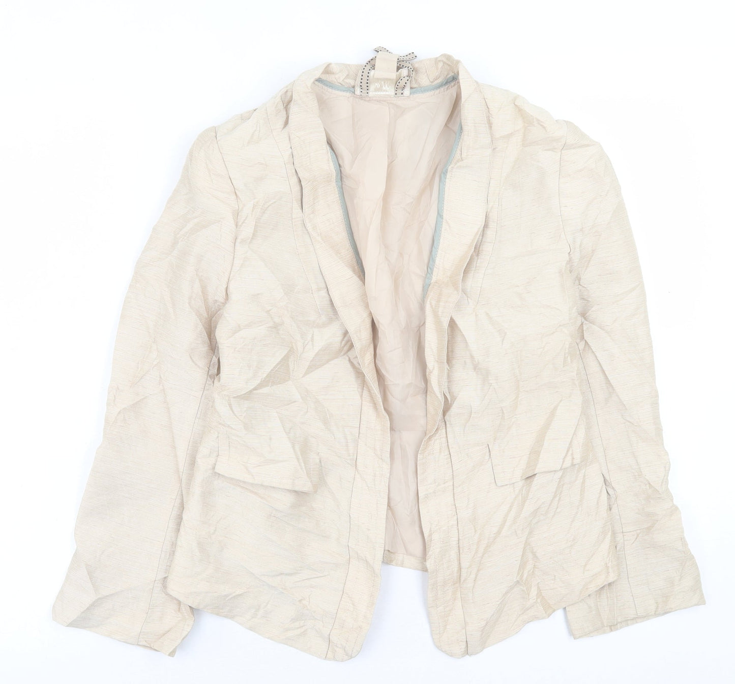 H&M Womens Beige   Jacket Blazer Size 10