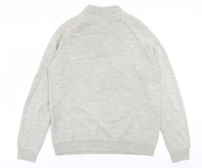 EAST Girls Beige V-Neck  Acrylic Pullover Jumper Size L  Pullover