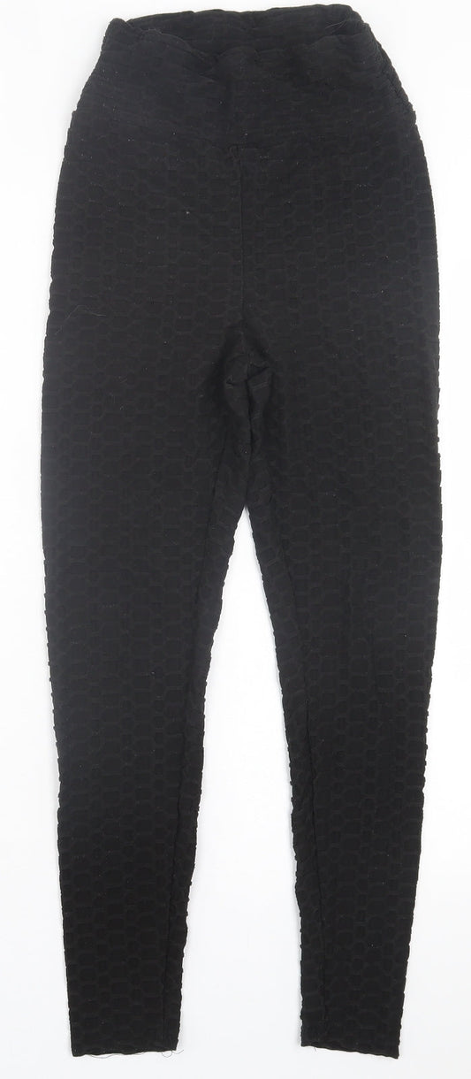 SheIn Womens Black  Polyester Capri Leggings Size S L28 in
