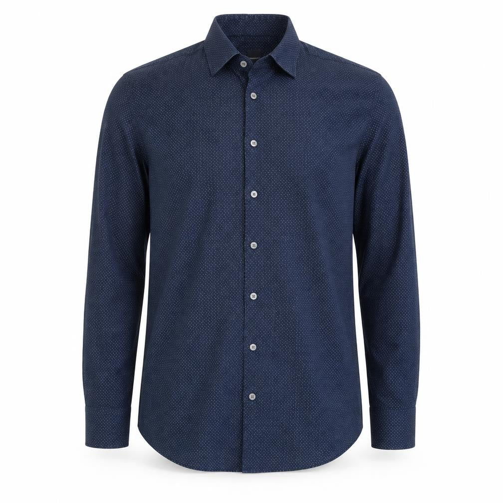 Mens UK Size L Montego Blue  Button-Up Long Sleeve Casual Shirt