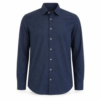 Mens UK Size L Montego Blue  Button-Up Long Sleeve Casual Shirt