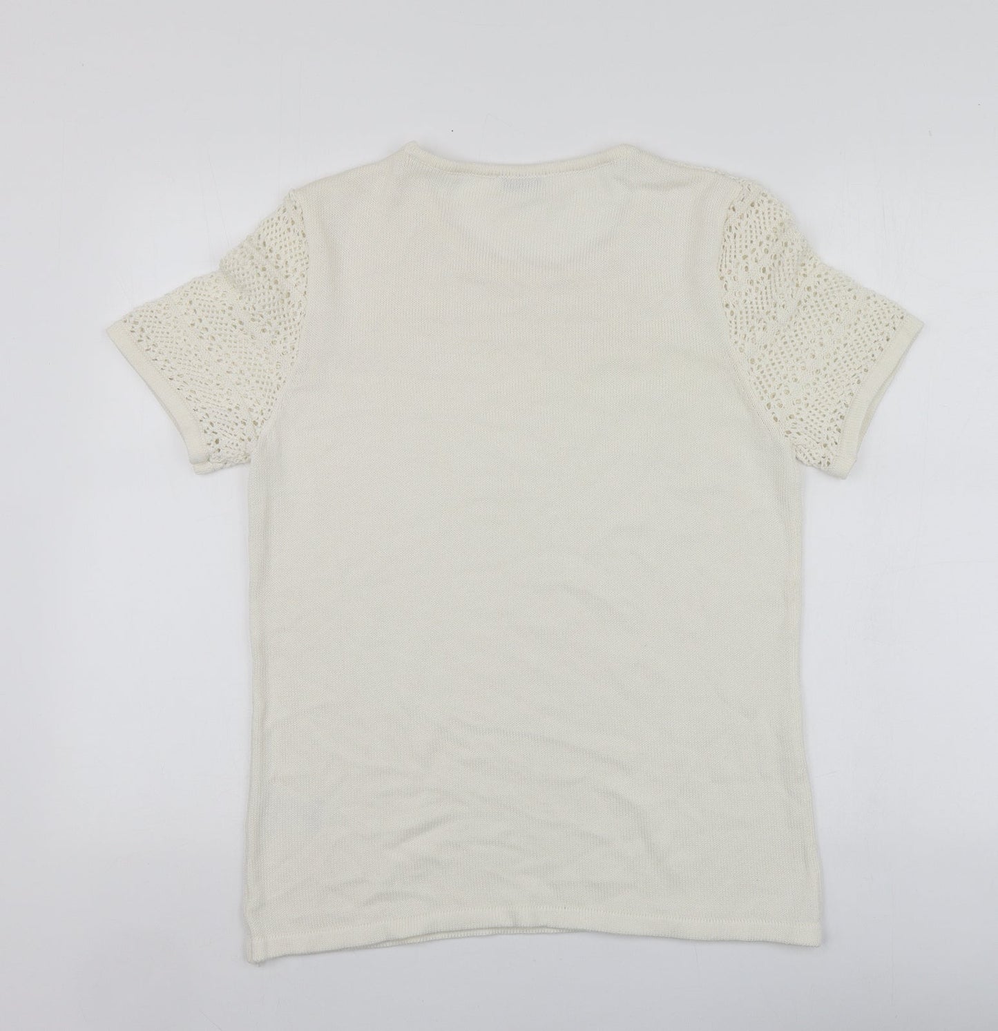 Womens UK Size M Damart White Henley Jumper