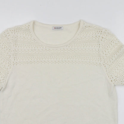 Womens UK Size M Damart White Henley Jumper