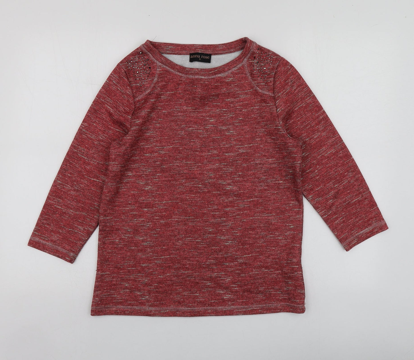 Womens UK Size S Anna Rose Red Basic Blouse