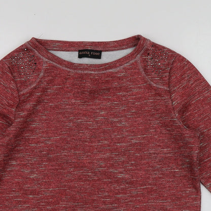 Womens UK Size S Anna Rose Red Basic Blouse