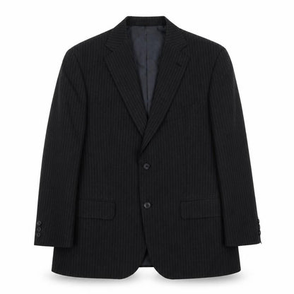M&S Mens Grey Striped Polyester Jacket Suit Jacket Size M