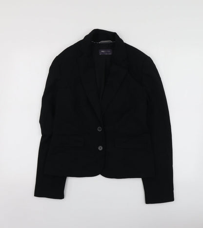 M&S Womens Black  Polyester Jacket Blazer Size 10