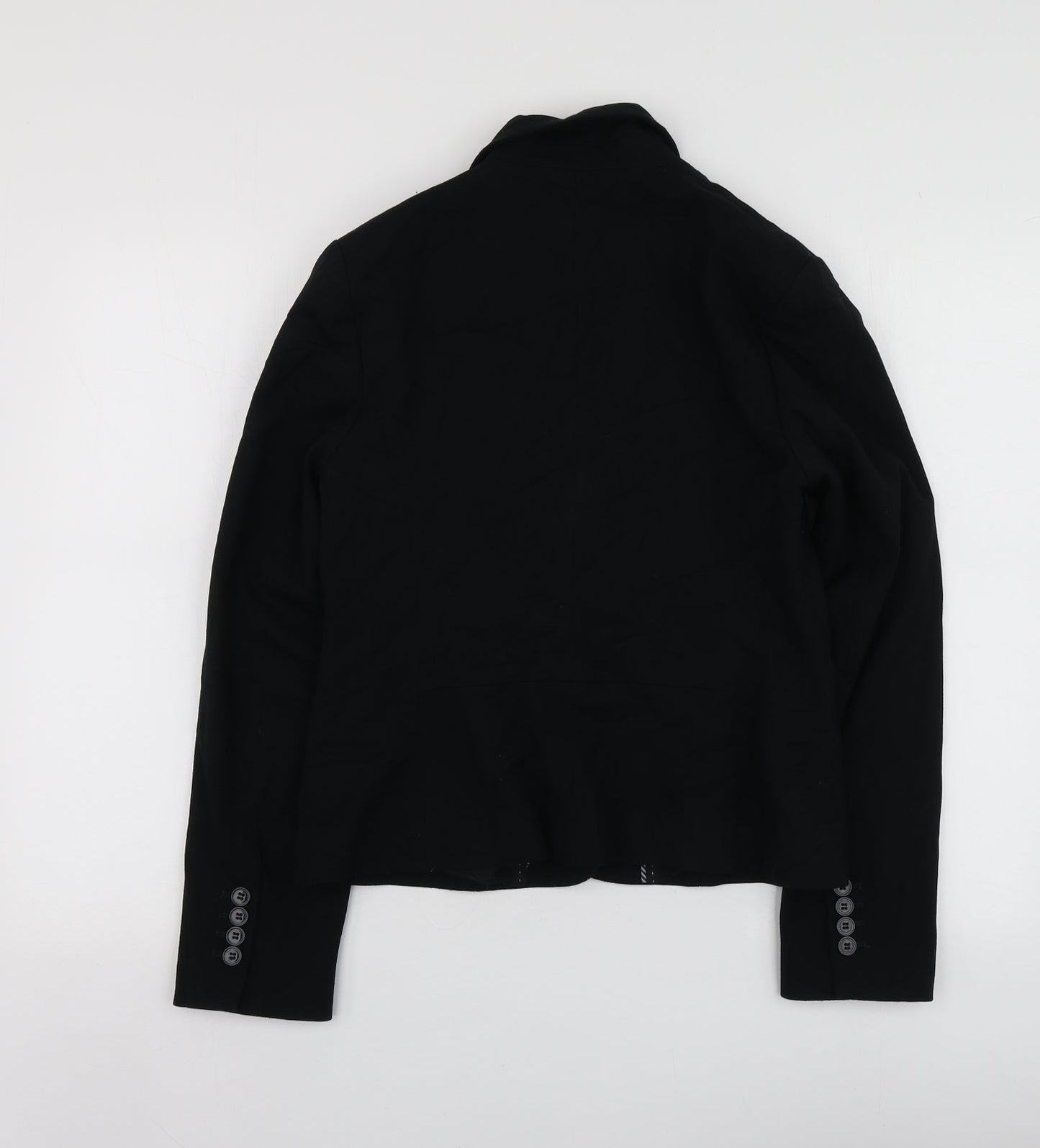 M&S Womens Black  Polyester Jacket Blazer Size 10