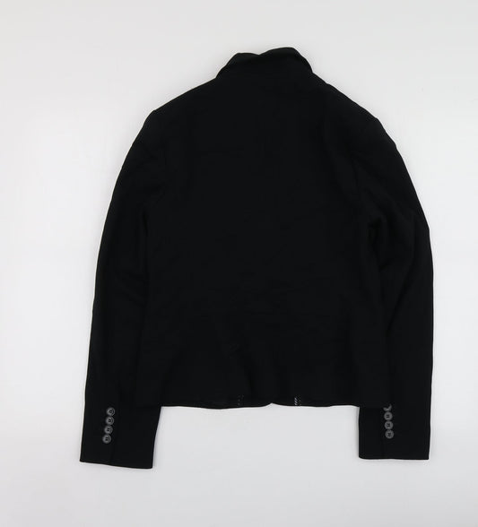 M&S Womens Black  Polyester Jacket Blazer Size 10