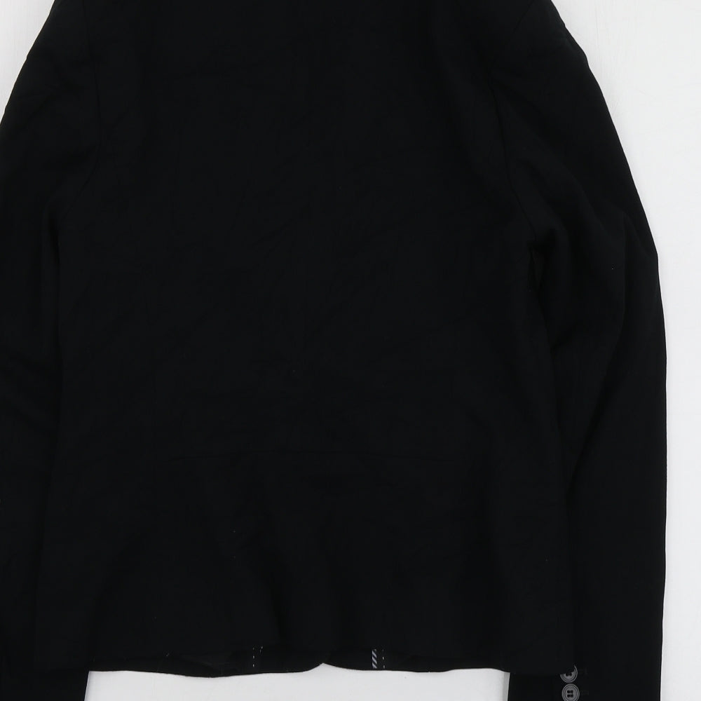 M&S Womens Black  Polyester Jacket Blazer Size 10