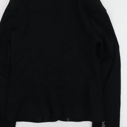 M&S Womens Black  Polyester Jacket Blazer Size 10