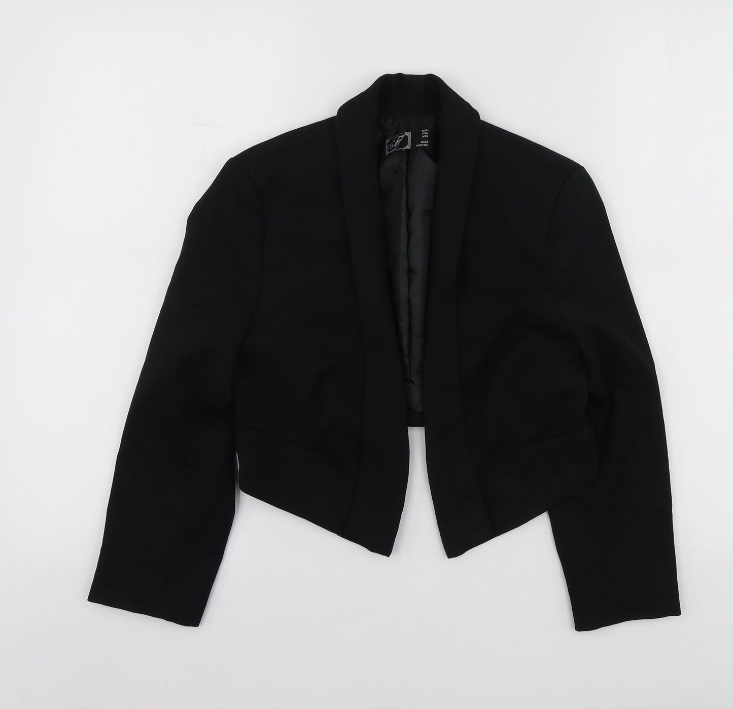 Try Womens Black  Polyester Jacket Blazer Size S