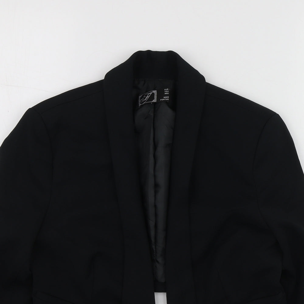 Try Womens Black  Polyester Jacket Blazer Size S