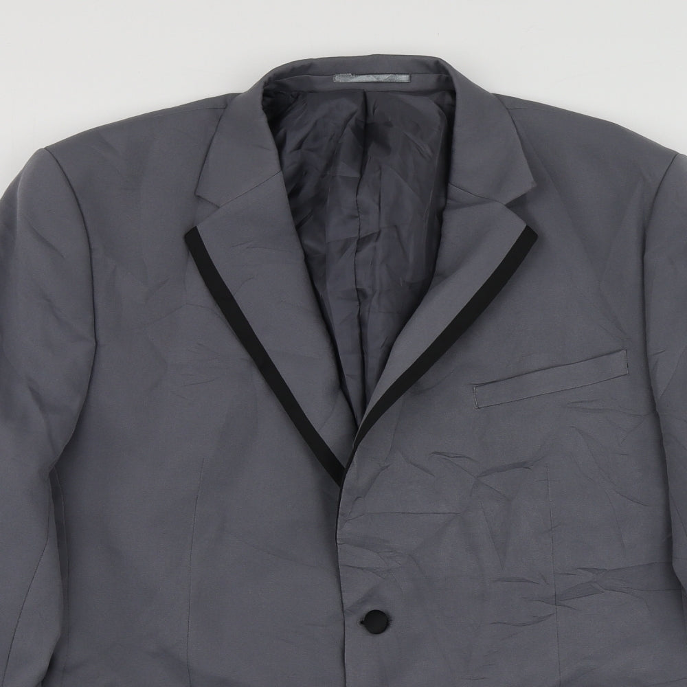 boohooMAN Mens Grey Polyester Jacket Suit Jacket Size L
