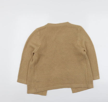 Love Kintwaer Womens Beige Round Neck  Acrylic Cardigan Jumper Size 10