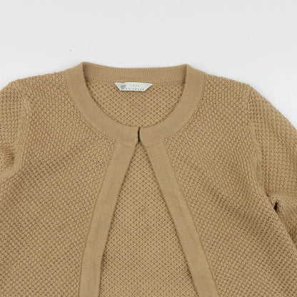 Love Kintwaer Womens Beige Round Neck  Acrylic Cardigan Jumper Size 10