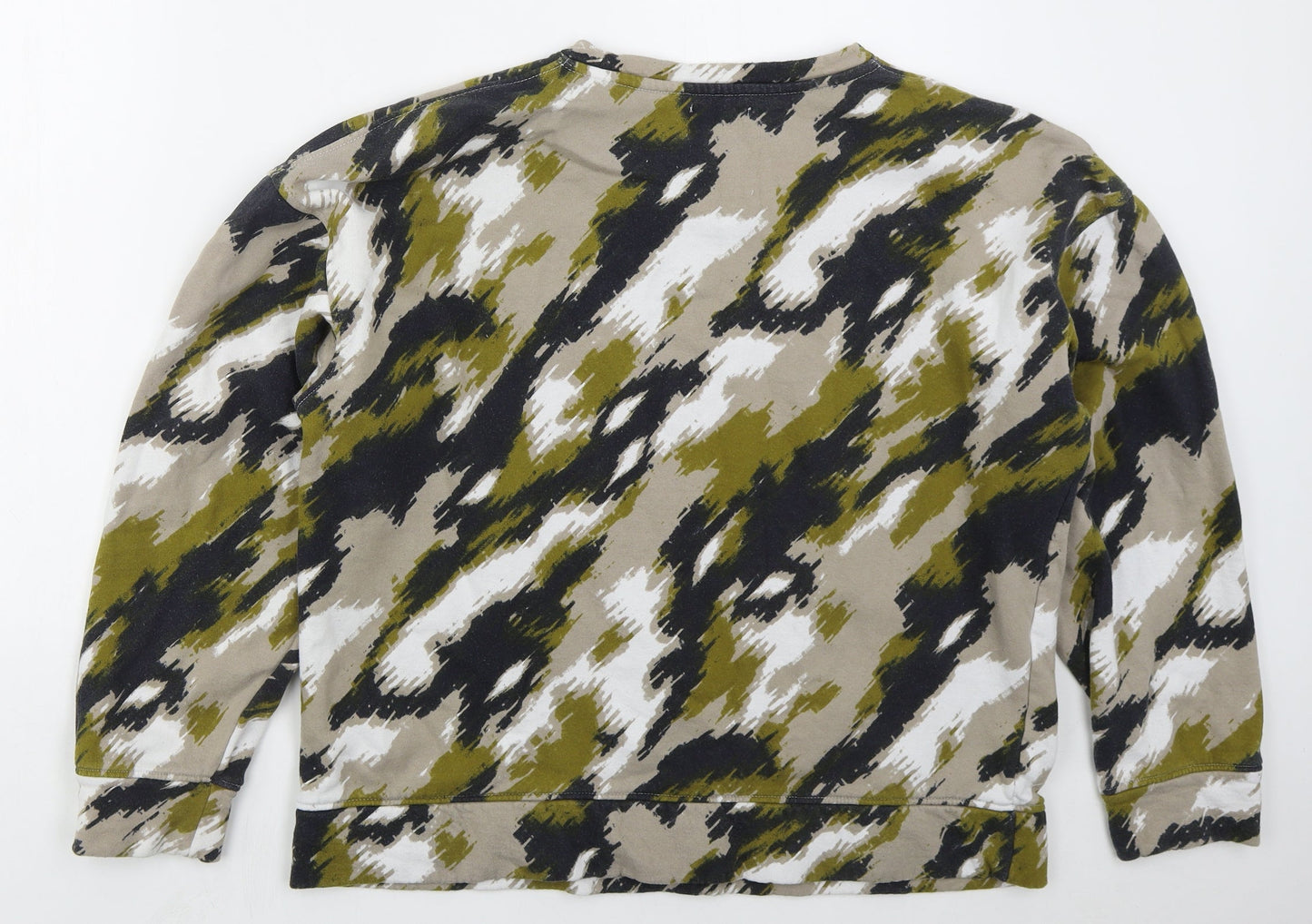 Topman Mens Brown Camouflage Cotton Pullover Sweatshirt Size S