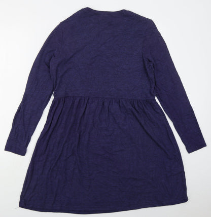 Studio Womens Blue  Viscose A-Line  Size 12  Crew Neck Pullover
