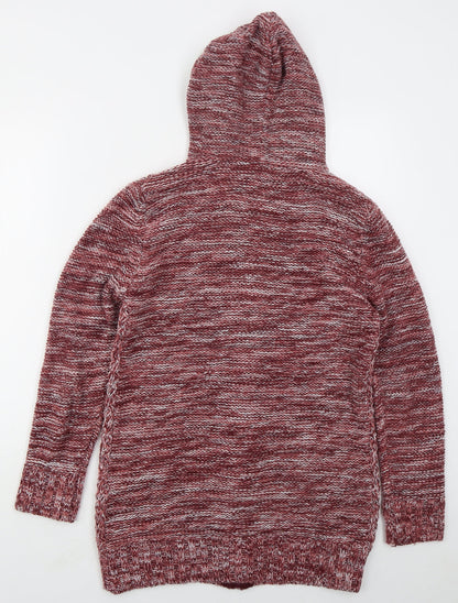 B You Womens Pink High Neck  Acrylic Full Zip Jumper Size M