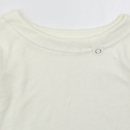 BHS Womens Ivory Boat Neck  Acrylic Pullover Jumper Size 12