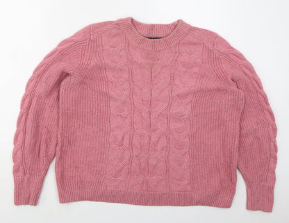 Womens UK Size L Marks and Spencer Pink Pullover Jumper