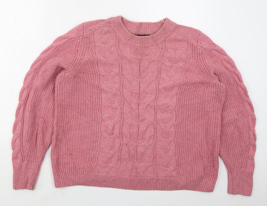 Womens UK Size L Marks and Spencer Pink Pullover Jumper