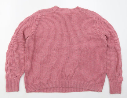 Womens UK Size L Marks and Spencer Pink Pullover Jumper