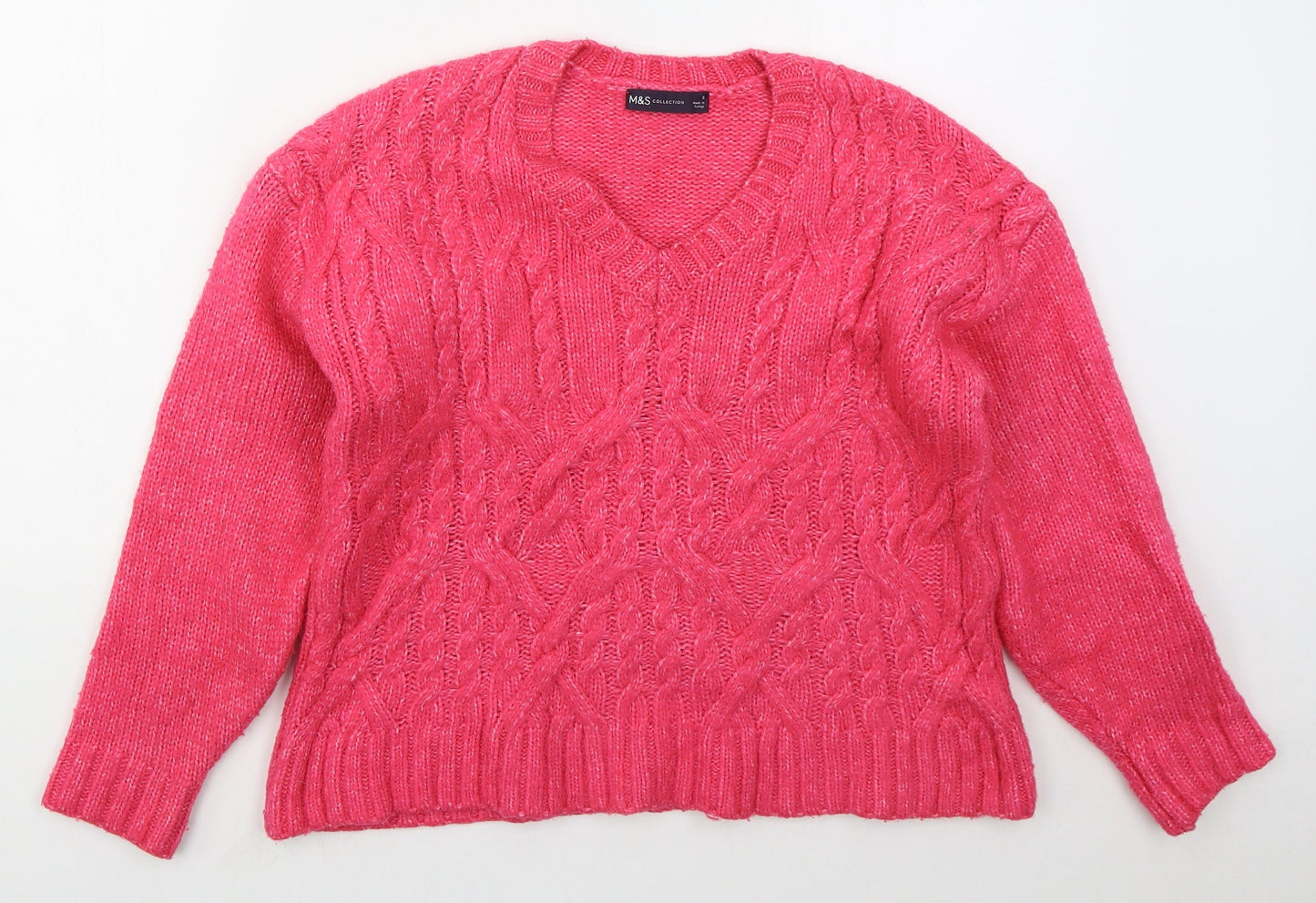 Womens UK Size S Marks and Spencer Pink Pullover Jumper