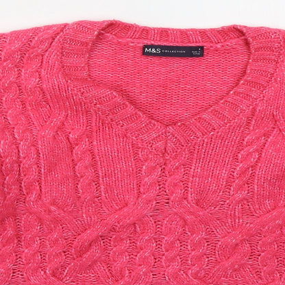 Womens UK Size S Marks and Spencer Pink Pullover Jumper