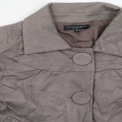 Betty Jackson Womens Grey   Jacket  Size 12  Button