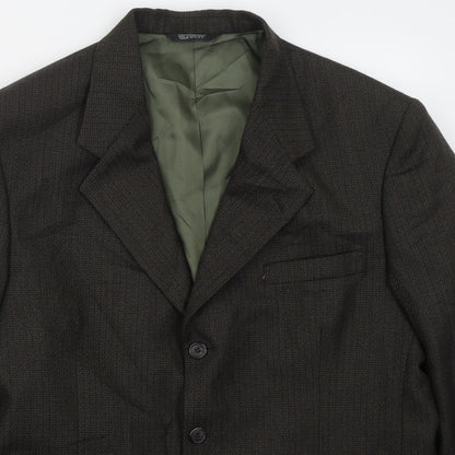 Craft & Barrow Mens Brown  Polyester Jacket Suit Jacket Size 44