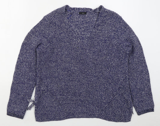 Womens UK Size 16 M&Co Blue Pullover Jumper