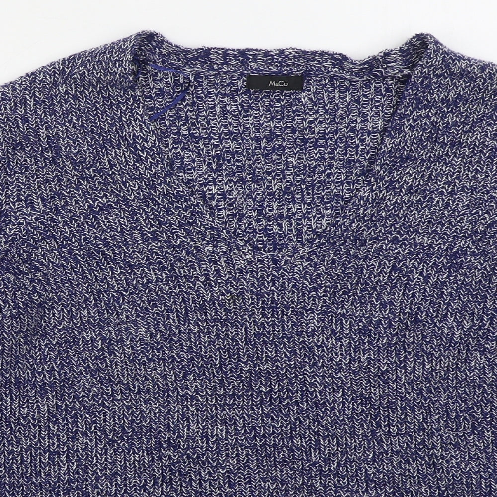 Womens UK Size 16 M&Co Blue Pullover Jumper