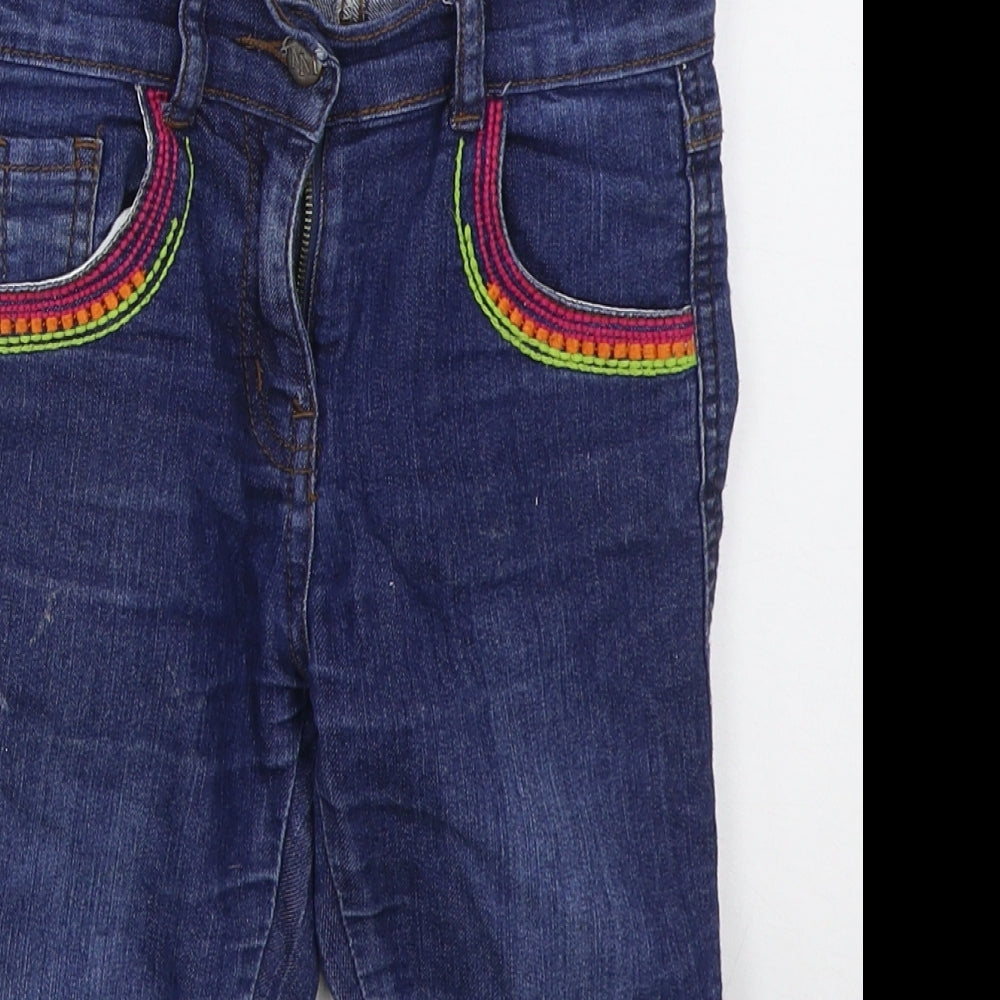 Minnie Minors Girls Blue  Cotton Straight Jeans Size 5 Years  Regular Button