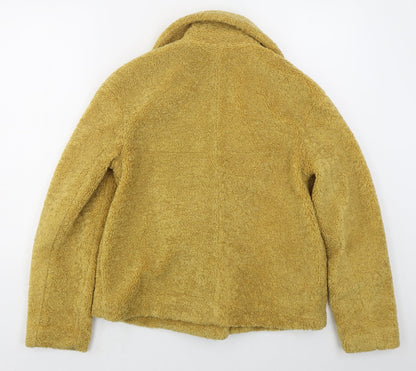 NEXT Womens Yellow   Pea Coat Coat Size S  Button