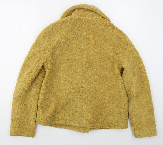 NEXT Womens Yellow   Pea Coat Coat Size S  Button